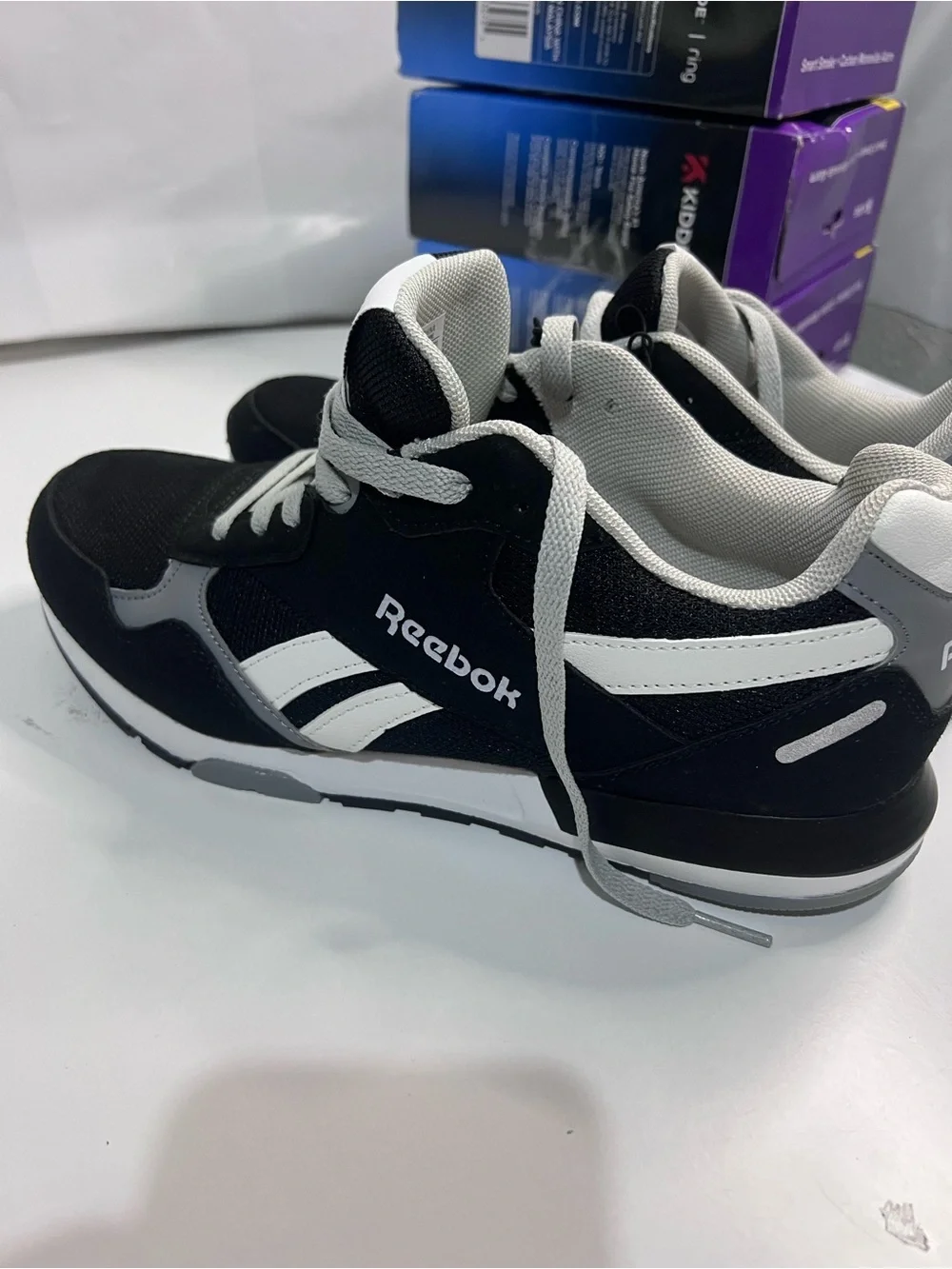 Reebok Men's Black, White & Gray Retro Runner Sneakers